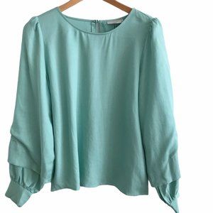 MINIMUM Windie Blouse Puffy Sleeves Aqua Haze 36/S